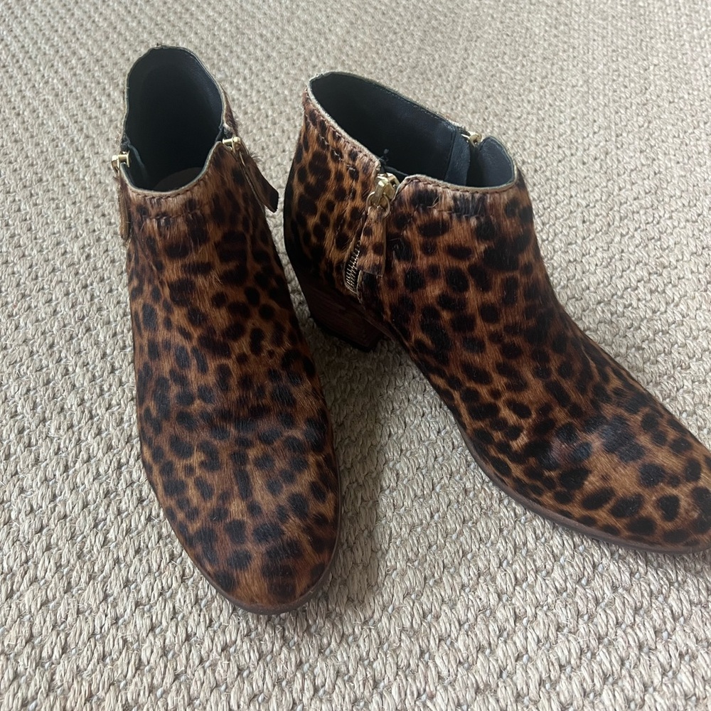 Boden Calf-Hair Animal Print Bootie - size 40